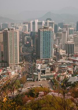 Cityscape of Seoul, South Korea in the morning