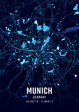 Munich Midnight City Map