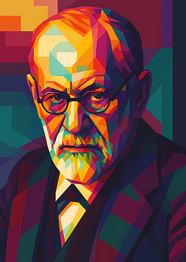 Colorful Portrait of Sigmund Freud