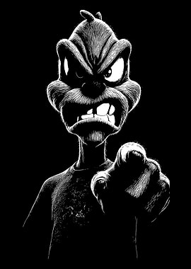 Angry Cartoon Character Pointing Finger