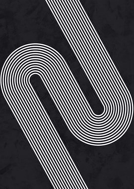 Abstract Black and White Line Art