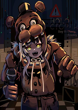 Furry Freddy Anime Girl Illustration