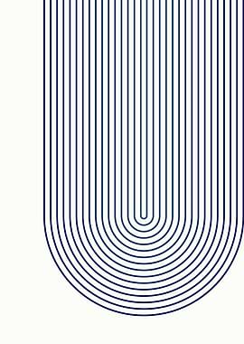 Abstract Blue Gradient Arch Lines