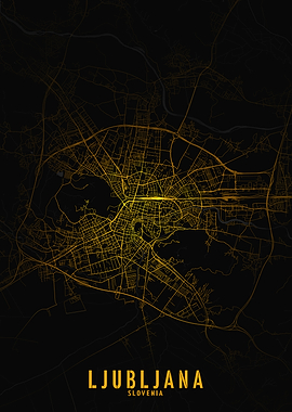 Ljubljana Golden City Map