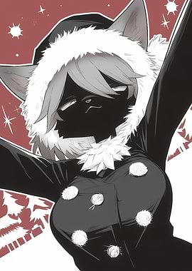 Anime Girl in Christmas Outfit