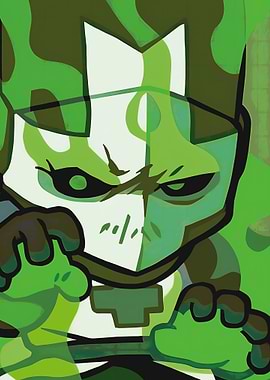 Green Knight Cartoon Character Illustration