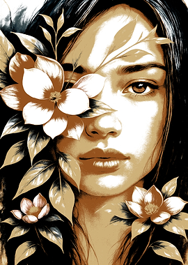 Floral Portrait of a Woman