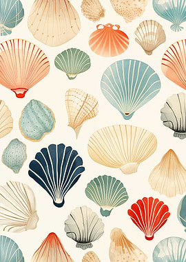 Watercolor Seashell Pattern