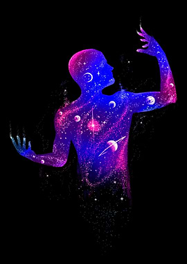 Cosmic Human Silhouette