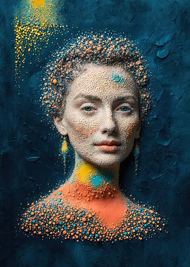 Colorful Portrait with Textured Background