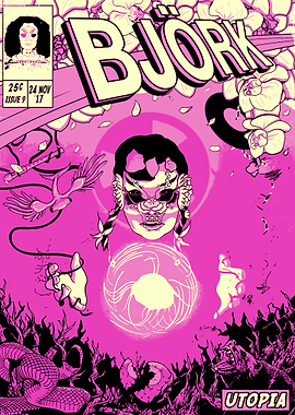 Bjork Utopia Comic Book Cover Art