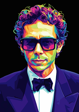 Colorful Portrait of Man with Sunglasses