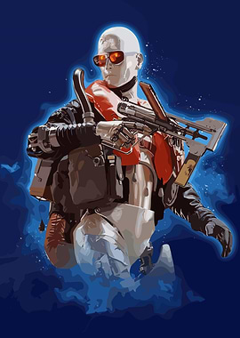 Cyborg Soldier with Weapon