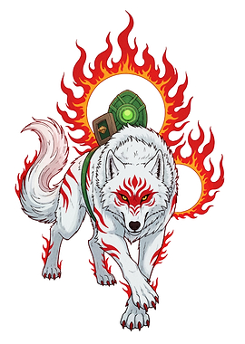 Amaterasu Wolf with Flames
