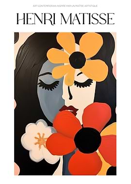 Henri Matisse Inspired Floral Portrait