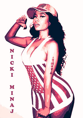 Nicki Minaj American Flag Pop Art