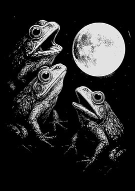 Frogs under the Moon