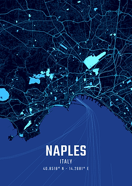 Naples Midnight City Map