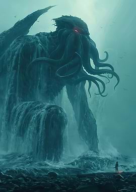 Cthulhu Rising from the Sea