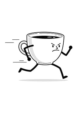 Running Coffee Cup Cartoon