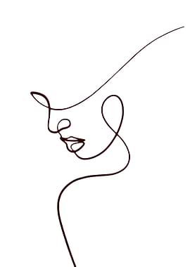 Minimal woman line art