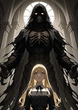 Anime Girl and Grim Reaper