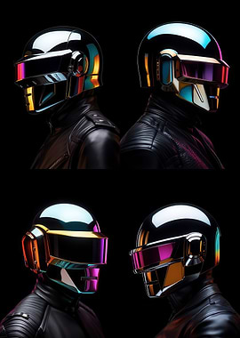 Daft Punk Helmets Portrait