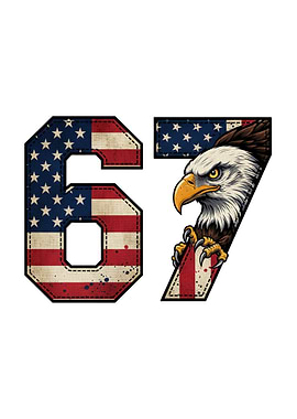 American Eagle Number 67 Six Seven Meme