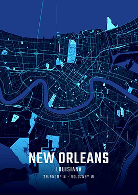 New Orleans Midnight City Map