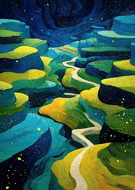 Abstract Landscape with Winding Path