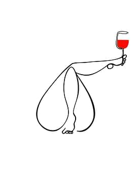 Minimalist Line Art: Wine and Legs