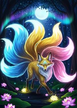 Nine-tailed Fox in Forest