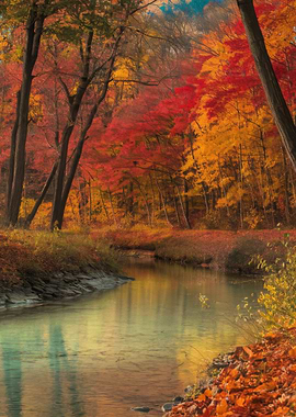 Autumn River Landscape