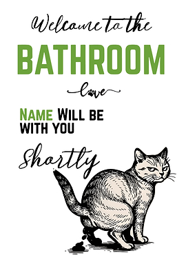 Bathroom Humor Cat Art