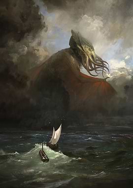 Cthulhu Rising from the Sea