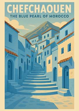 Chefchaouen Morocco Travel Poster