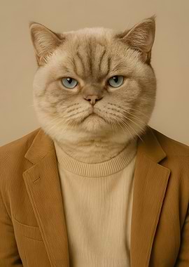Cat in a Blazer Portrait