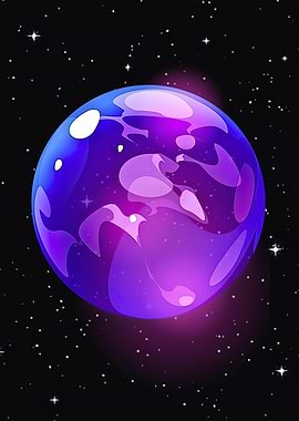 Purple Planet in Space
