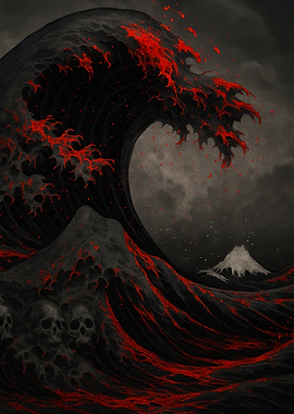 Dark Wave with Skulls and Blood