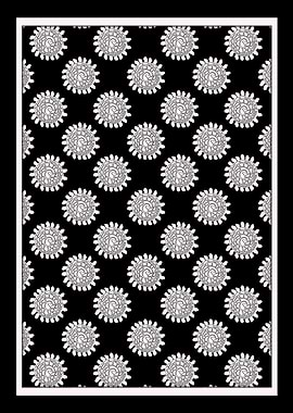 Monochrome Botanica – Hand-Drawn Floral Motif (Coordinating Print)