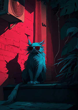 Cool Cat with Sunglasses