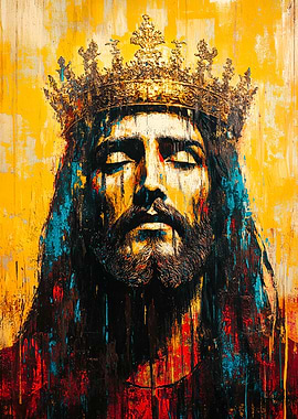 Jesus Christ Portrait with Crown
