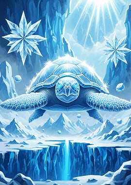 Icy Turtle Frozen Landscape