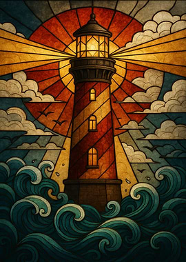 Stained Glass Lighthouse