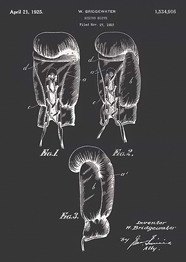Boxing Glove Patent Drawing - 1925