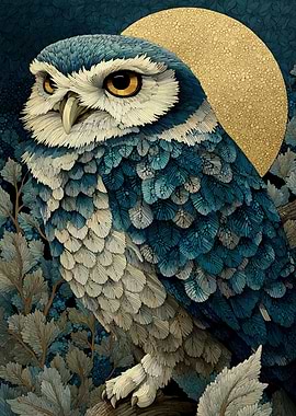 Moonlit Owl of a Thousand Feathers