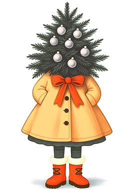 Christmas Tree Person Illustration