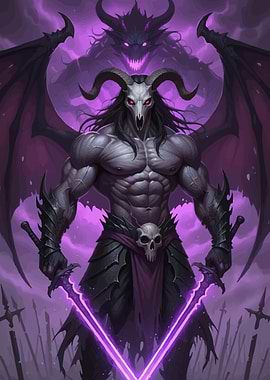 Demon Warrior Purple Swords