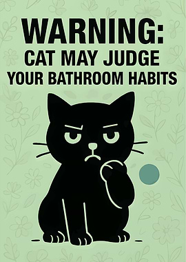 Warning: Cat May Judge Bathroom Habits