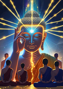 Buddha Meditating Monks